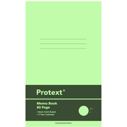 Protext PP Memo Book 80pg 165x100 8mm Ruled